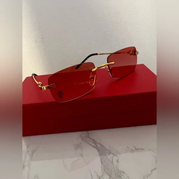 red lens cartier glasses
